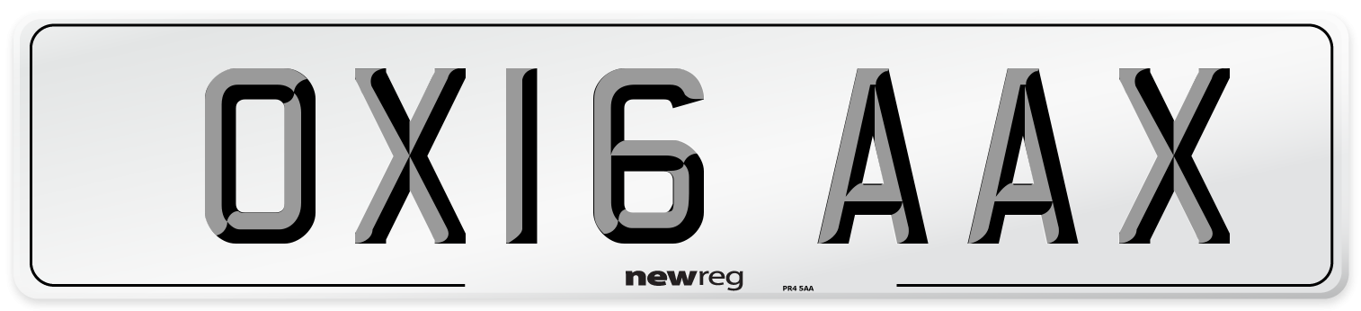 OX16 AAX Number Plate from New Reg